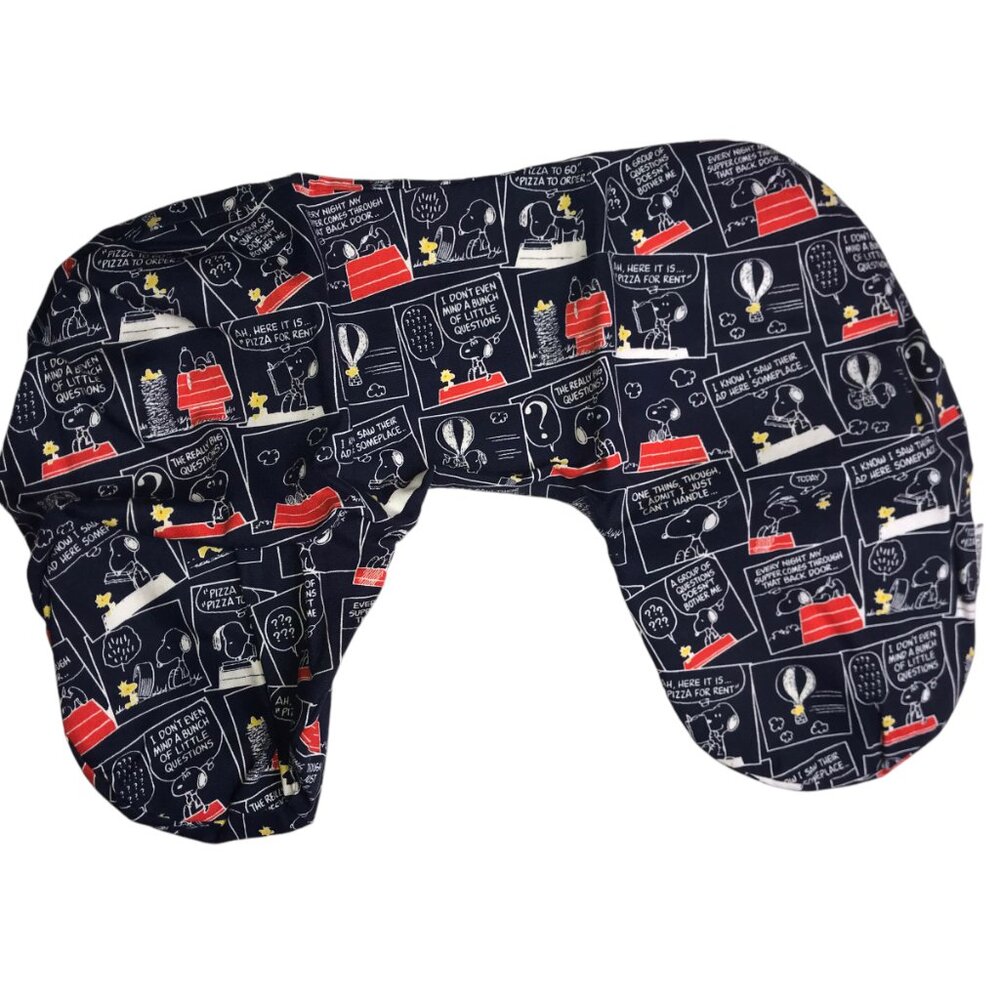 New NWT PEANUTS Snoopy Neck Pillow Travel Airplane Plane Comfort Inflatable Blue